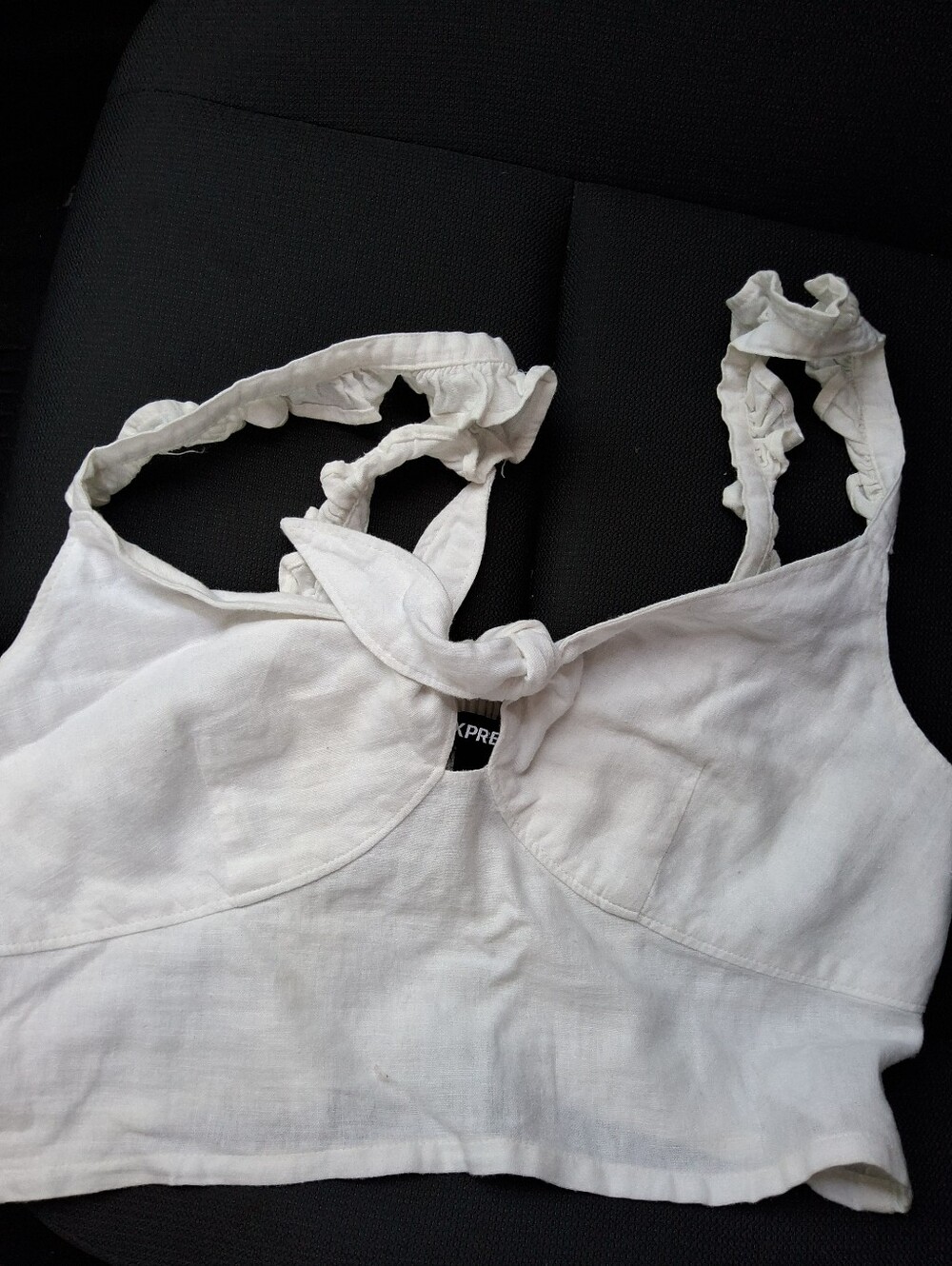 White Tie-Front Women’s Crop Top